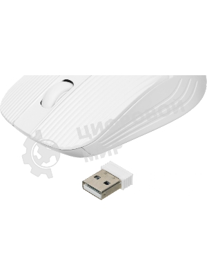 Мышь беспроводная Oklick 509MW белый, 1600 dpi, радиоканал, USB, кнопки - 4