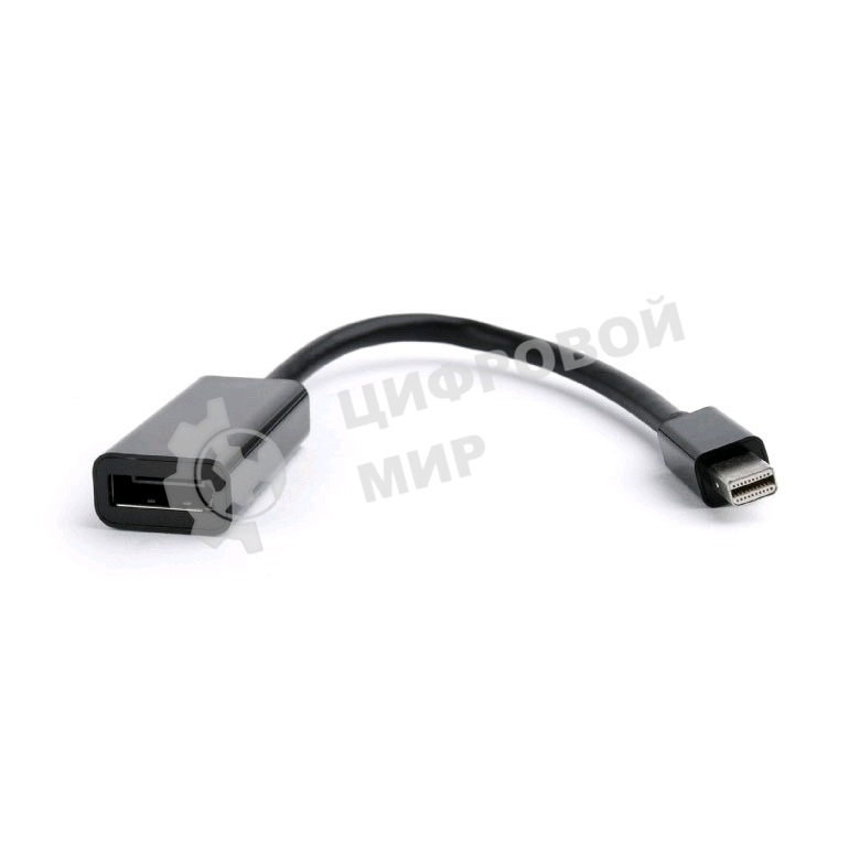 Переходник miniDisplayPort - DisplayPort, Cablexpert A-mDPM-DPF-001, 20M/20F, 16см, черный, пакет