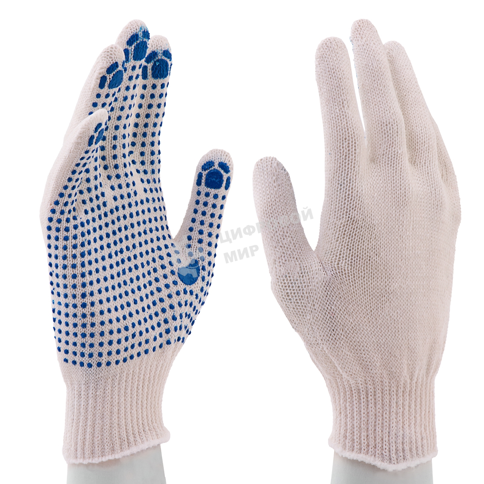 Перчатки трикотажные, с ПВХ точкой, 10 класс Россия