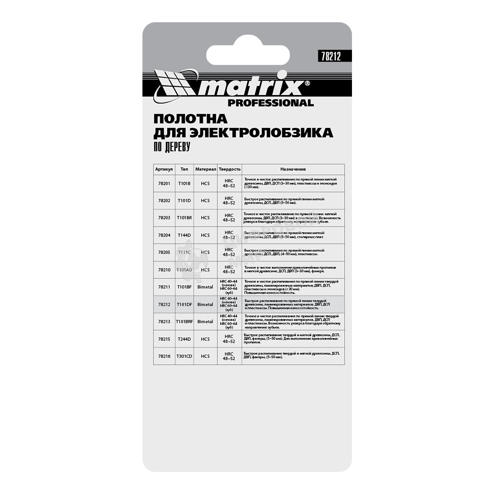 Полотна для электролобзика Matrix по дереву, 3 шт. T101DF, 75 x 4мм, Bimetal