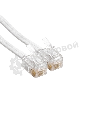 Патч-корд телефонный ExeGate TC4P4C-2M-W (шнур для телефонной трубки, витой, RJ-10 (4P-4C), 2м, белый)