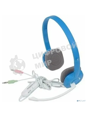 Гарнитура Logitech H150 голубой, проводная, 3.5 мм