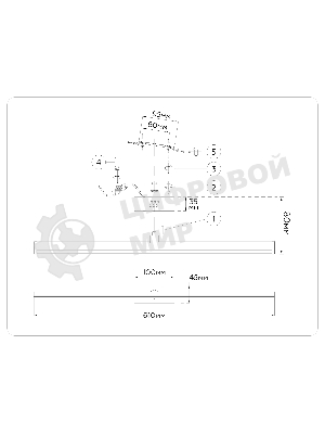 Настенный светодиодный светильник Ambrella light FL6121 WH белый 14W 3000K-6400K 610*45*80