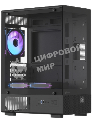 Корпус Formula Crystal Z1CM v2 черный без БП mATX 5x120мм 1xUSB3.0 audio bott PSU