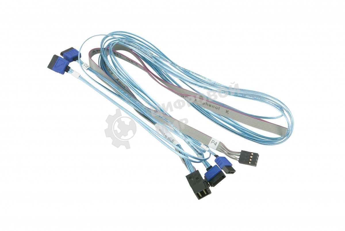 Кабель Supermicro internal mini SAS HD to 4 SATA 12G, 75/75/90/90cm w/75cm SB, S. 30AWG,RoHS/REACH