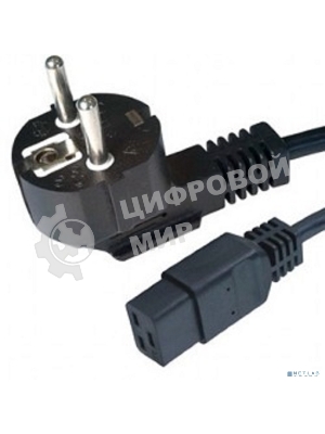 Кабель питания для UPC Gembird/Cablexpert, 1.8м, Schuko-С19, 16А, черный, с заземлением