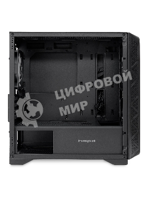 Компьютерный корпус без блока питания HSPD M321, Mesh Mini-tower, черный, slide TG, 0.45 SPCC, 2x140мм ARGb+1x120мм ARGb mATX, mITX 160/340/184мм 2x2.5