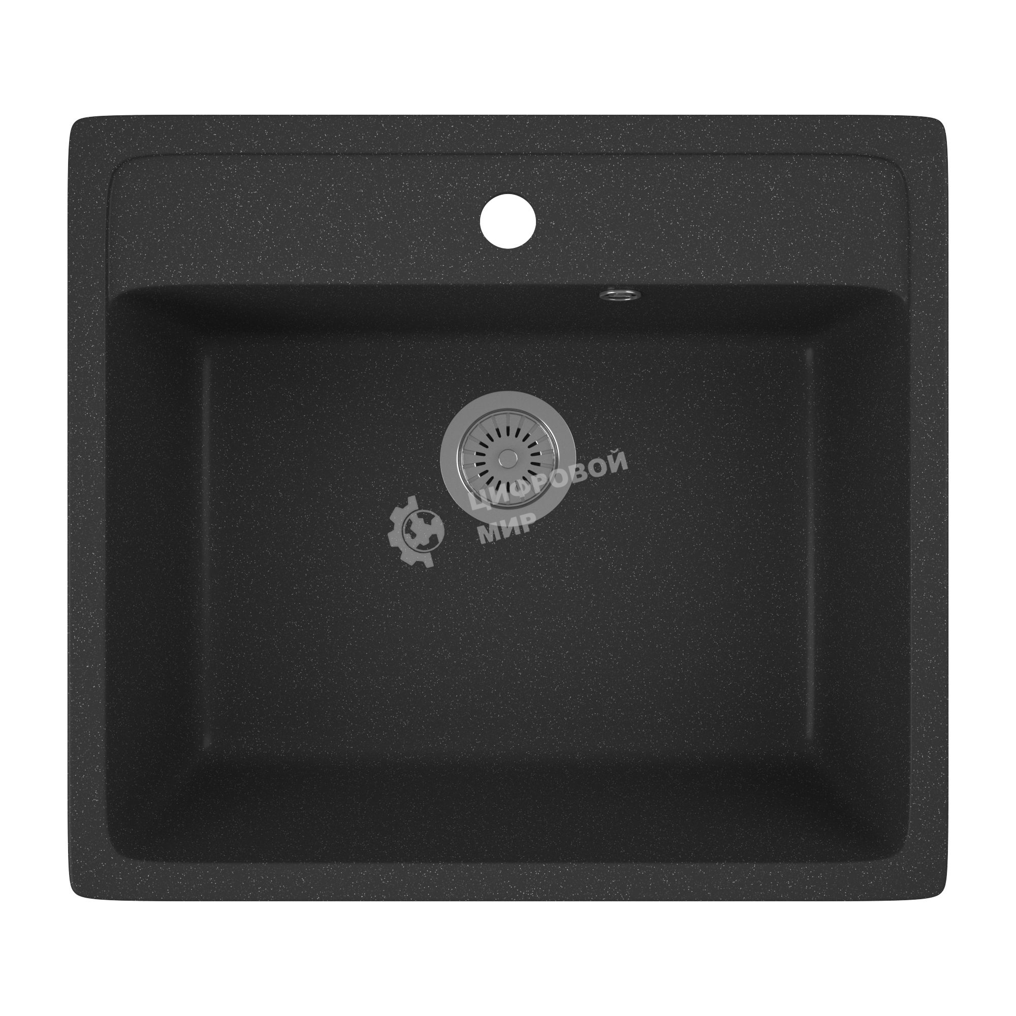 Мойка для кухни BAU Stil Black stone 56х50, выпуск с сифоном в комплекте, черный камень