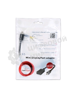 Переходник miniDisplayPort - DisplayPort, Cablexpert A-mDPM-DPF-001, 20M/20F, 16см, черный, пакет