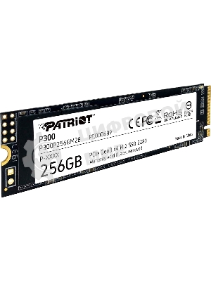 Накопитель SSD Patriot P300, 256Gb, PCIe 3.0 x4, M.2 2280, NVMe, R/W 1700/1100