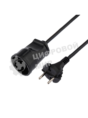 Удлинитель-шнур на рамке PROconnect ПВС 2х0.75, 20 м, б/з, 6 А, 1300 Вт, IP20, черный