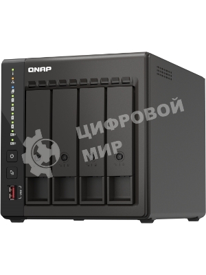 Сетевое хранилище SMB QNAP TS-453E-8G NAS, 4-tray w/o HDD. 2xHDMI-port. 4-core Celeron J6412 2-2.6 GHz, 8Gb DDR, 2x2.5Gb LAN, 2 x M.2 2280 PCIe Gen 3 x2, 2x USB 3.2 Gen 2 (10Gbps) Port, 2x USB 2.0 port