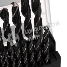 Набор сверл по металлу Kranz 1-10 мм (через 0,5 мм), 19 шт. HSS 4241 Ш/Х