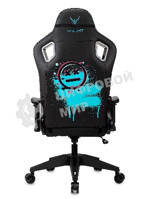 Кресло Knight Outrid Smile черный, экокожа, 120 кг, механизм качания