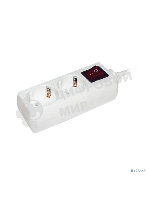 Удлинитель 2х3 м с заземл. 16А IP20 У02К с выкл. 2P+PE IEK WYP10-16-02-03-ZK-N