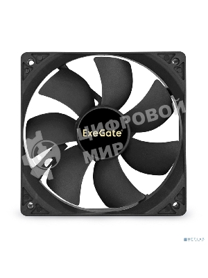 Вентилятор для корпуса ExeGate E12025H4P-PWM черный, 120 мм, 1500 об/мин, 24 дБ, 4 pin