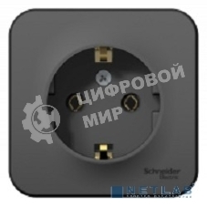 Розетка ОП Blanca 16А 250В без шторок c заземл. изол. пласт. антрацит SchE BLNRA010116