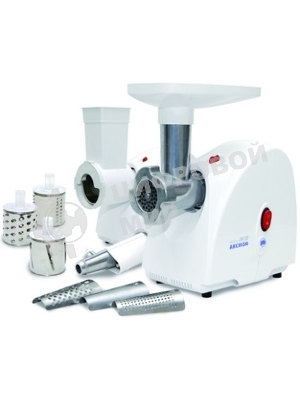 Мясорубка электрическая Аксион М32.02 белый, 1500 Вт, 1.7 кг/мин, защита от перегрузки, насадки - 5