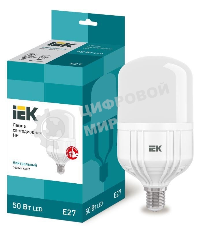 Лампа cветодиодная IEK LLE-HP-50-230-40-E27 HP 50Вт 230В 4000К E27 IEK