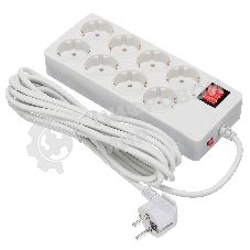 Сетевой фильтр Buro 800SH-5-W 5 м, 8 розеток, белый, коробка