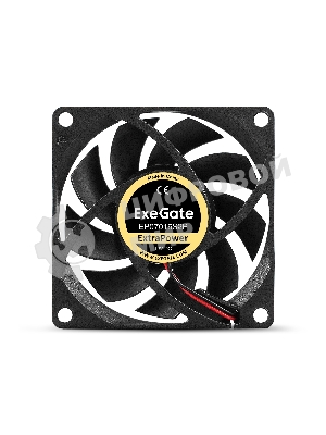 Вентилятор для корпуса ExeGate ExtraPower EP07015S2P черный, 70 мм, 3000 об/мин, 27 дБ, 2 pin