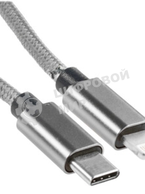 Кабель Rexant Type-C - Lightning PD/1м/nylon/gray