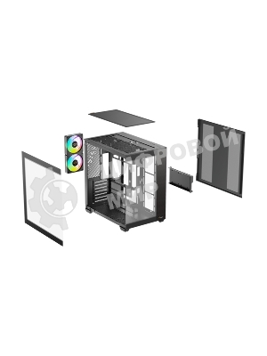 Корпус Ocypus Delta C74 ARGB Black, Midi-Tower, чёрный, 2 x 120 мм