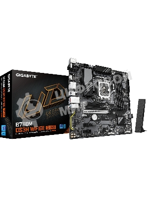 Материнская плата GIGABYTE B760M DS3H WIFI6E GEN5, LGA1700, Intel B760, 4xDDR5, 4xSATA, 2xM.2, 1xPCIe 5.0 x16, DisplayPort, HDMI, 1x2.5Gb LAN, USB Type-C, 3x3.5 мм, 7.1, microATX