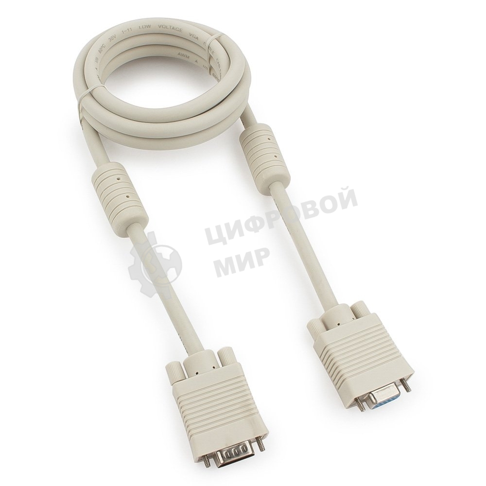 Кабель Gembird удлинитель VGA Premium,1.8м,15M/15F,тройн. экран,феррит. кольца,пакет