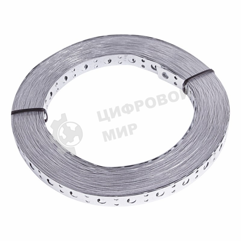 Лента полоса монтажная оцинкованная, перфорированная прямая Rexant 20х0,55 мм, рулон 25 м