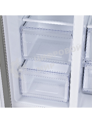 Холодильник Hyundai CS6503FV нержавеющая сталь двухкамерный 407/205л морозилка сбоку, No Frost, Side by Side