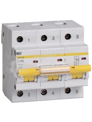Выключатель автоматический модульный 3п C 100А 10кА ВА47-100 IEK MVA40-3-100-C