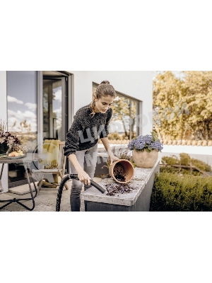 Строительный пылесос Karcher WD 3 P S V-17/4/20 желтый, 1000 Вт, уборка сухая/сбор воды, пылесборник мешок/контейнер, 17 л