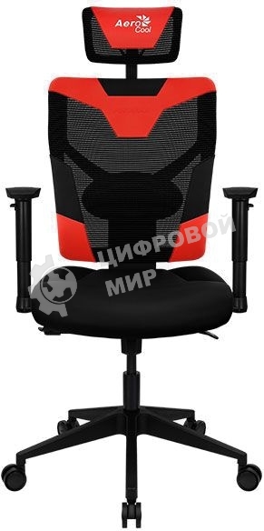 Кресло Aerocool GUARDIAN Champion Red (<150кг, эргономичное, сетчатый материал, 2D подлокотник)