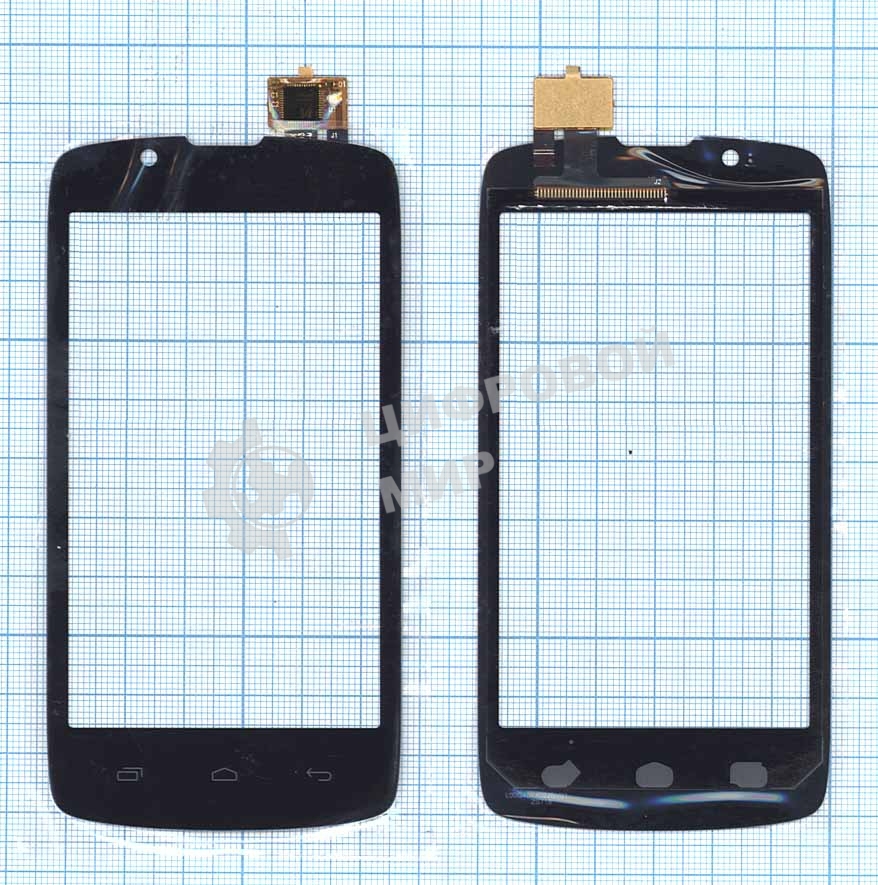Сенсорное стекло (тачскрин) для Fly IQ4490 Era Nano 4, черное