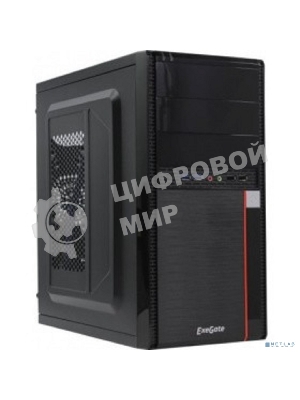 Компьютерный корпус Minitower ExeGate MA-371X Black, mATX (UN600, 120мм) 2хUSB+2хUSB 3.0, Audio