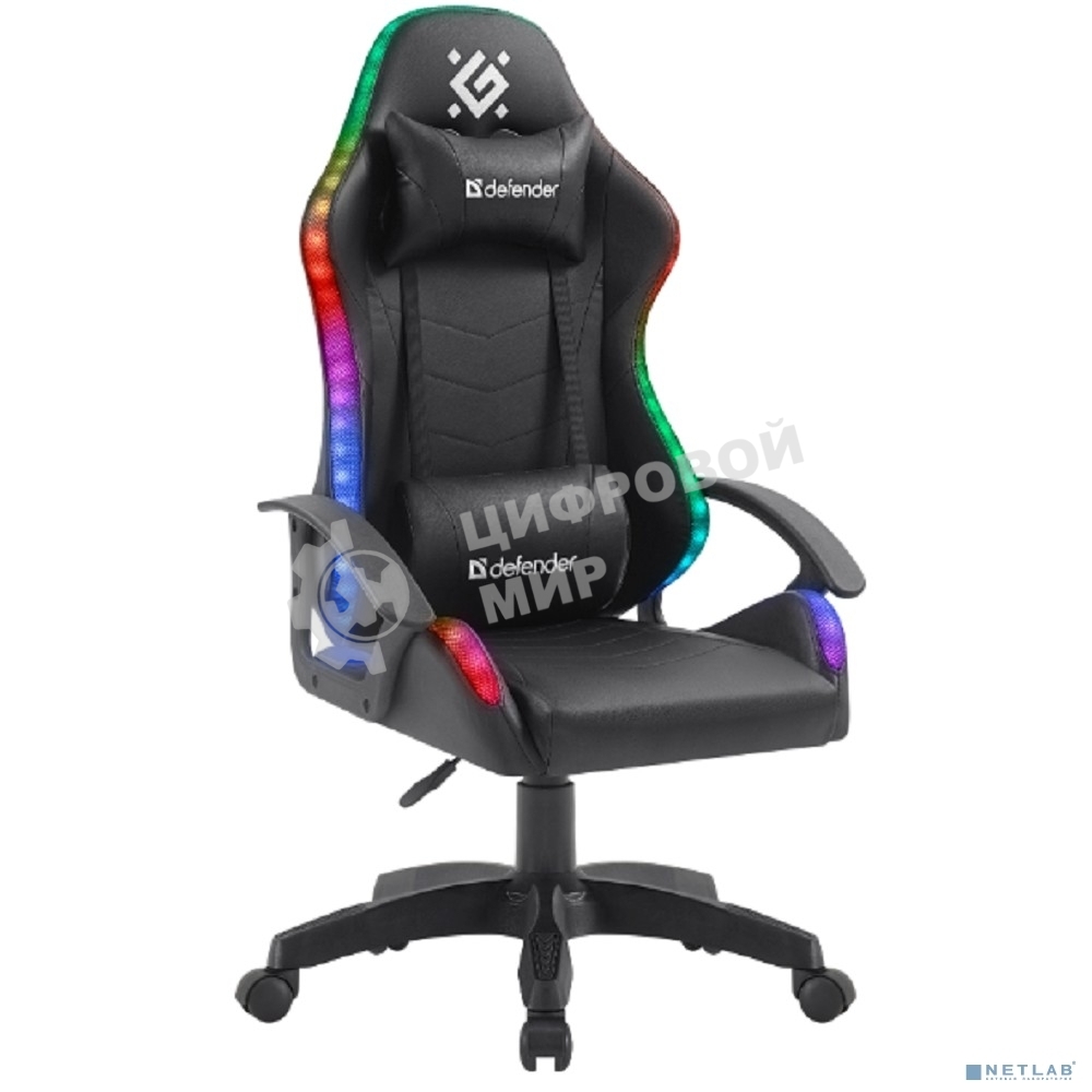 Кресло игровое Defender Factor X RGb, черный, класс 2, PU