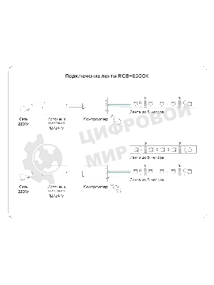 Светодиодная лента Ambrella light GS4403 5050 60Led/ 10W m/ 24V IP20 RGBW+6500K/ 5000*10*1.87mm (5 конт.)