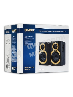 Акустическая система SVEN SPS-619 GOLD акустическая система 2.0, мощность 2х10 Вт(RMS)