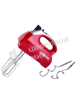 Миксер ручной Centek CT-1118 хром/вишня 350 Вт, 5 скоростей+турбо, взбивание/замешивание