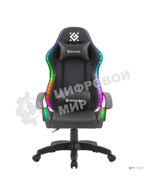 Кресло Defender Factor X RGB черный, экокожа, 120 кг