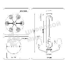 Люстра Ambrella light LH75401/6 GD/GR золото/серый E14*6 max 40W D700*1260