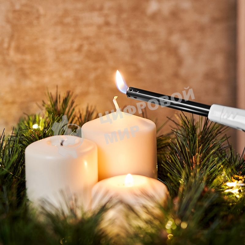 Бытовая газовая пьезозажигалка с классическим пламенем многоразовая (1 шт.) белая СК-306 Сокол