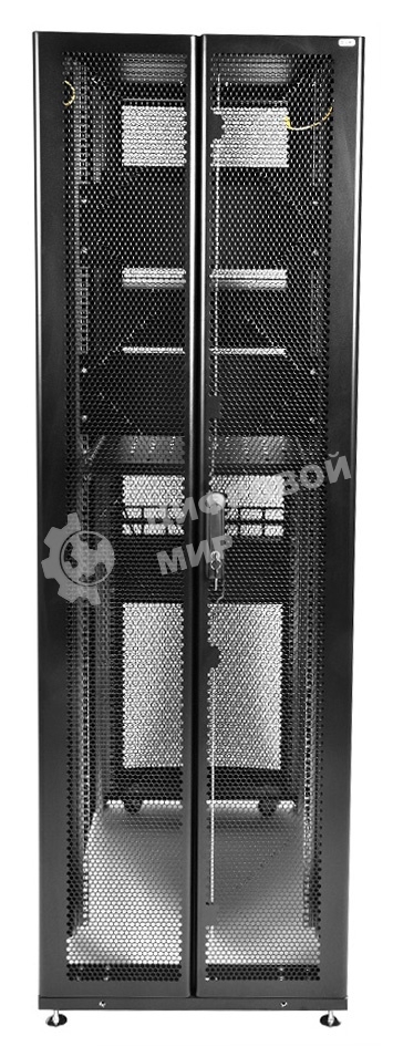 Шкаф серв. ПРОФ нап. 42U (600x1000) дверь перфорированная 2 шт., цвет черный, в сборе (ШТК-СП-42.6.10-44АА-9005) (1 коробка)