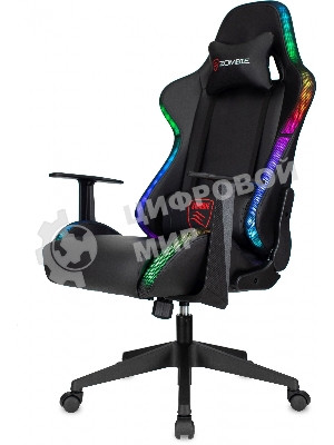 Кресло ZOMBIE GAME RGB черный, экокожа, 120 кг, подголовник, механизм качания