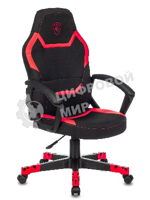 Кресло Zombie 10 черный/красный, экокожа, 120 кг, механизм качания