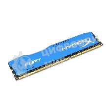 Оперативная память Kingston HyperX Fury Black Series, DDR3, 8Gb (1x8 GB), 1600 MHz, CL10, радиатор, черный