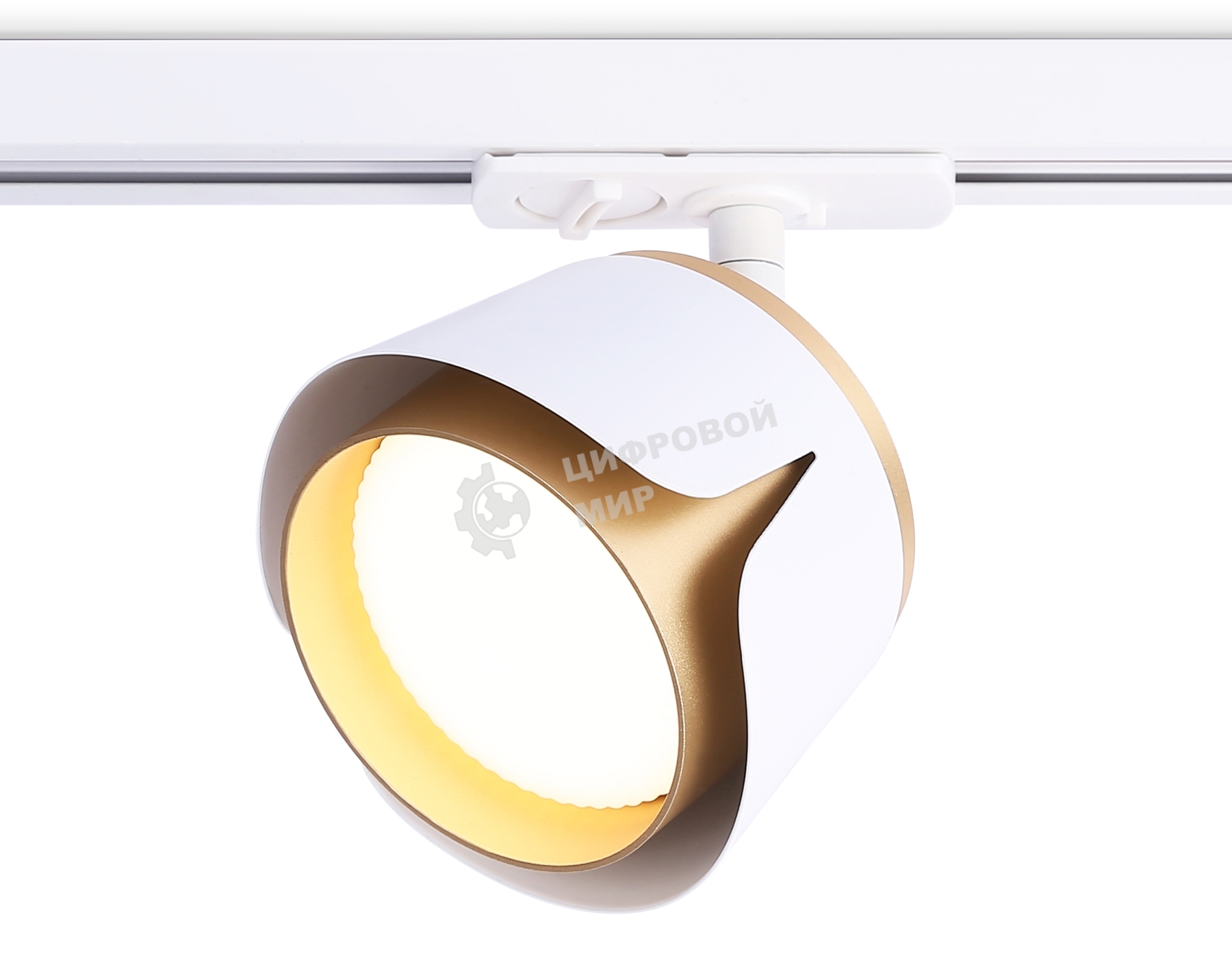 Трековый однофазный светильник Ambrella light GL5343 WH/GD белый/золото GX53 D100*66