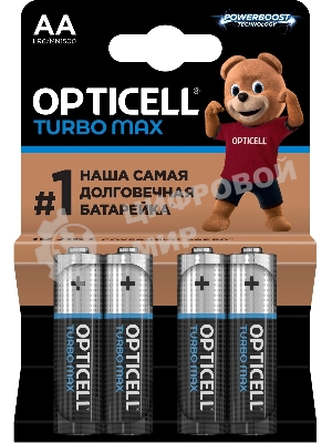Батарея Opticell Turbo MAX LR6 AA (4шт) блистер