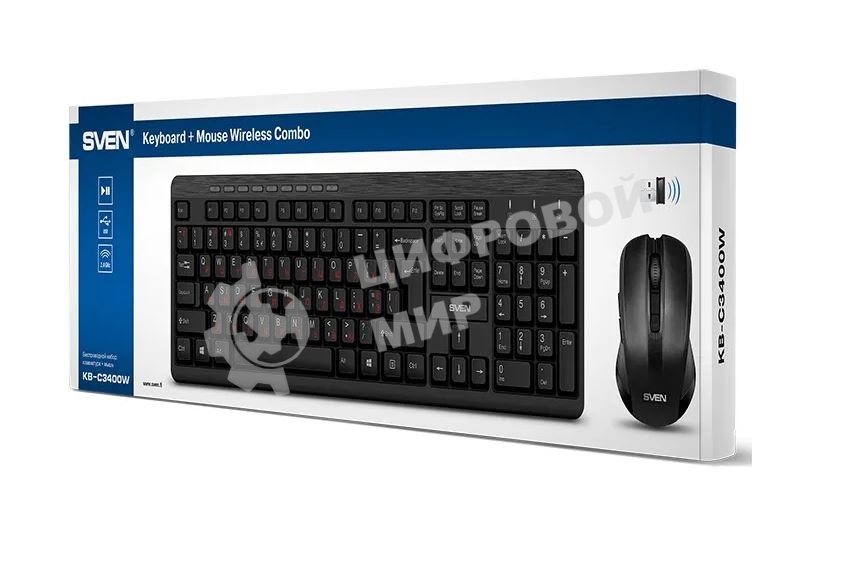 Комплект беспроводной SVEN KB-C3400W клавиатура+мышь